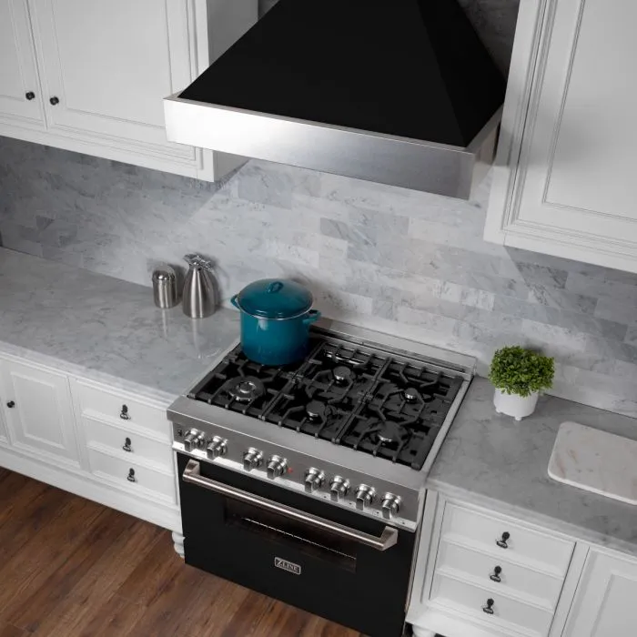 36" Snow Finish Range Hood with Black Matte Shell (8654BLM-36)