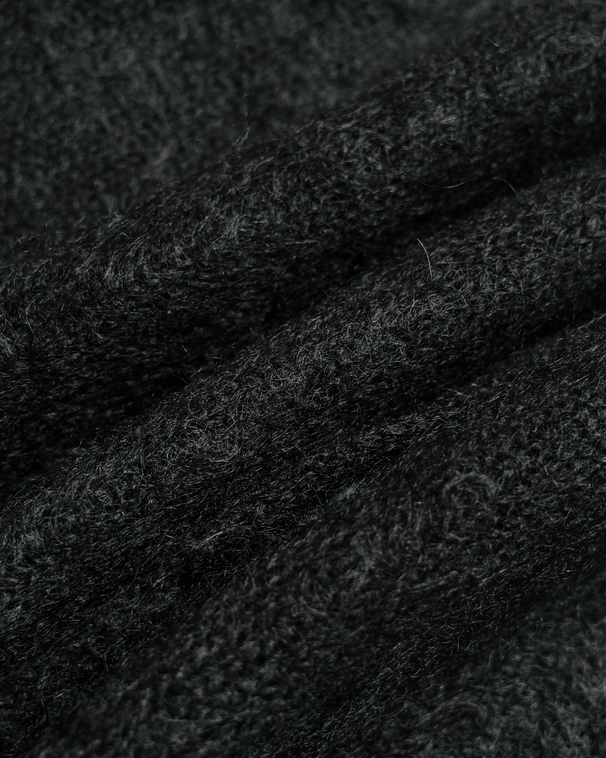 Auralee Brushed Super Kid Mohair Knit Cardigan Ink Black