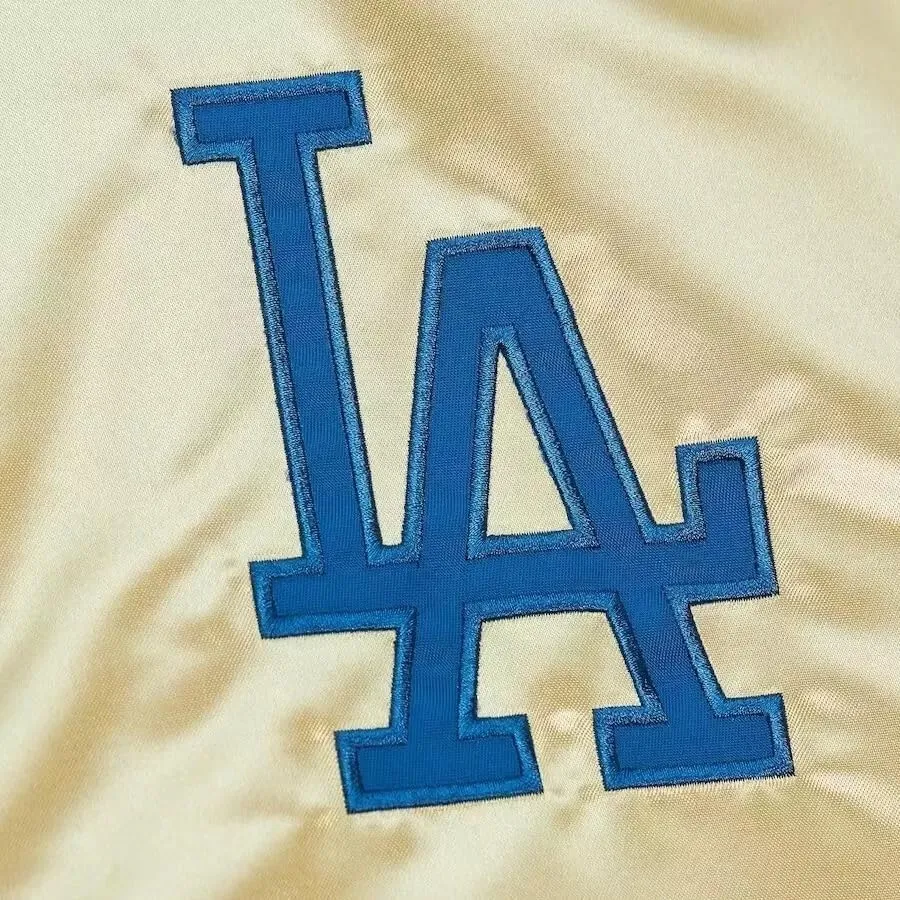 Baseball varsity jacket - LA blue and white letterman jacket for men.