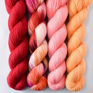 Bloomin Pansies, Rhodochrosite, Sugar Maple 1, Whitsunday - Yummy 2-Ply Quartet - Babette