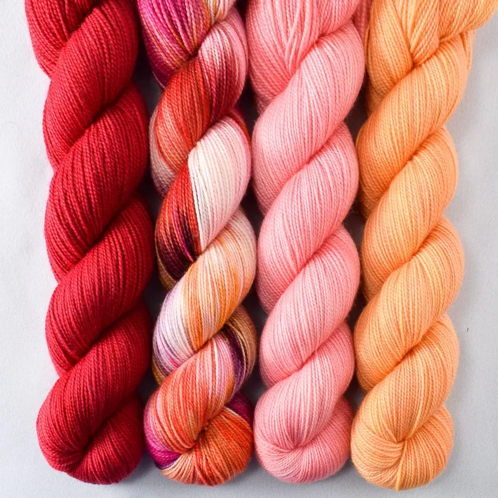 Bloomin Pansies, Rhodochrosite, Sugar Maple 1, Whitsunday - Yummy 2-Ply Quartet - Babette