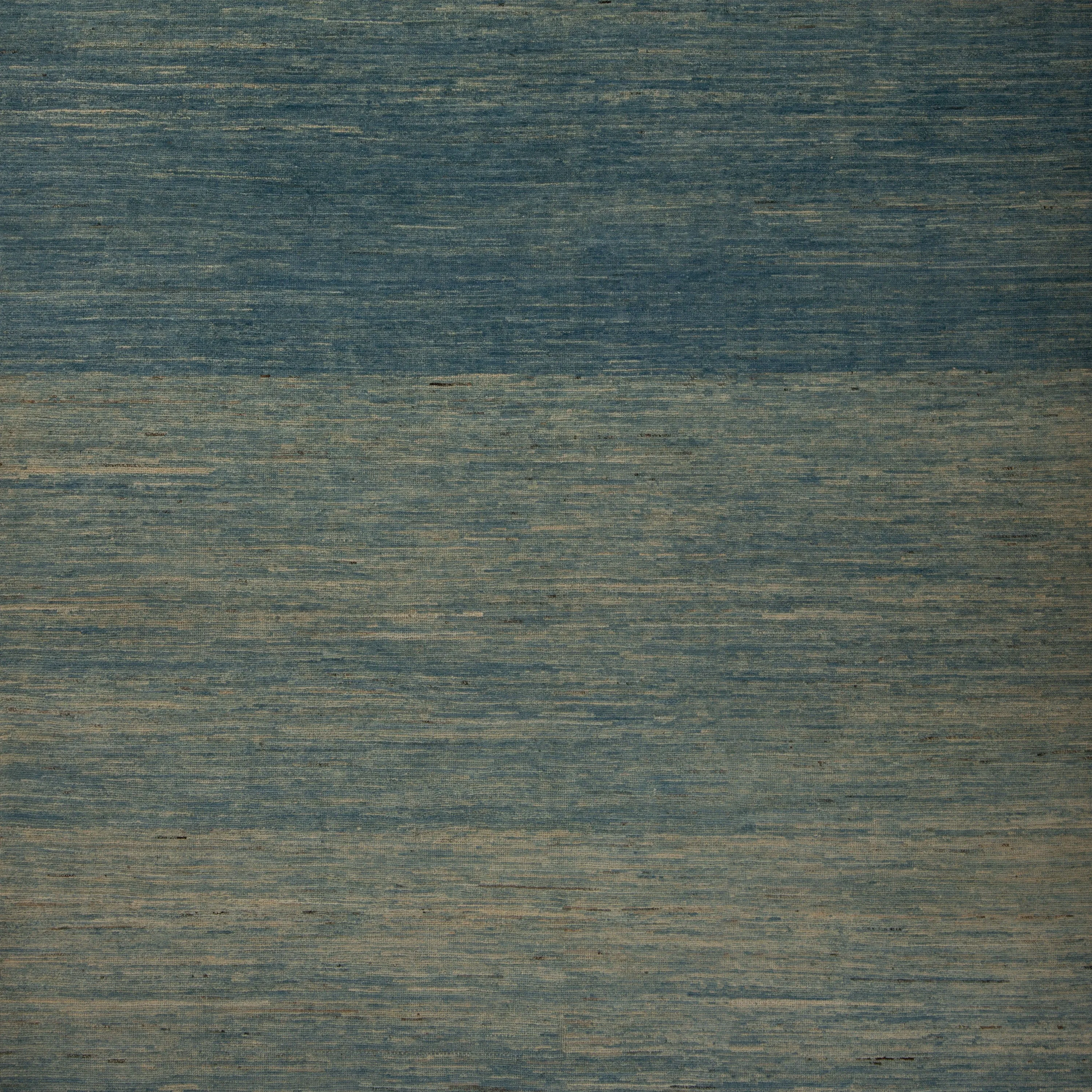 Blue Solid Zameen Modern Wool Rug - 9'1" x 11'10"