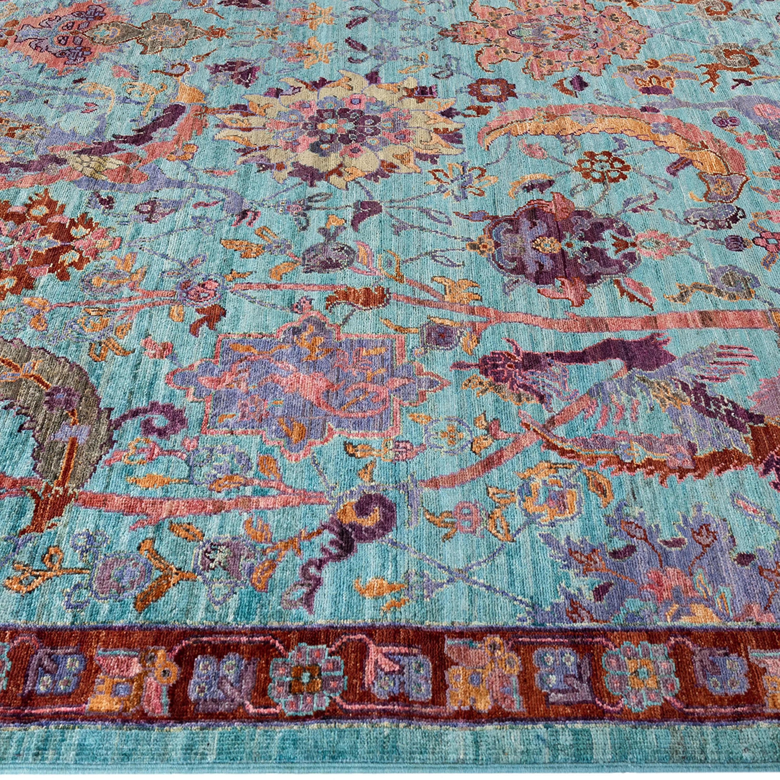 Blue Traditional Wool Rug - 8'10" x 12'2"