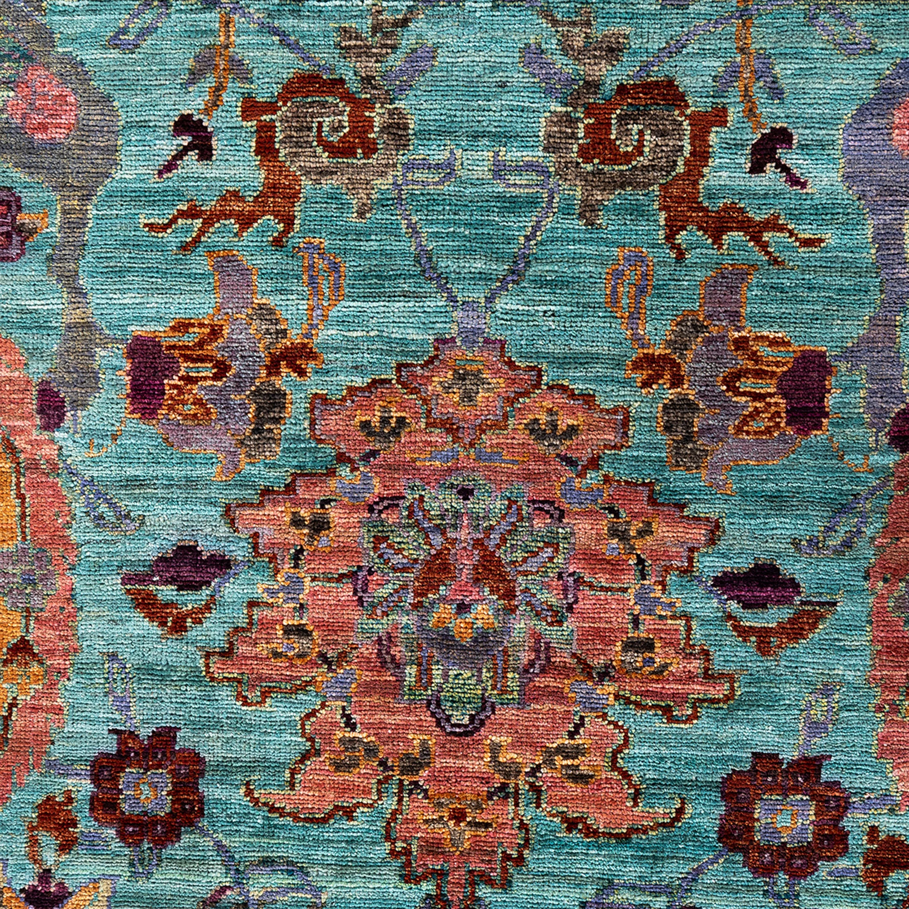 Blue Traditional Wool Rug - 8'10" x 12'2"