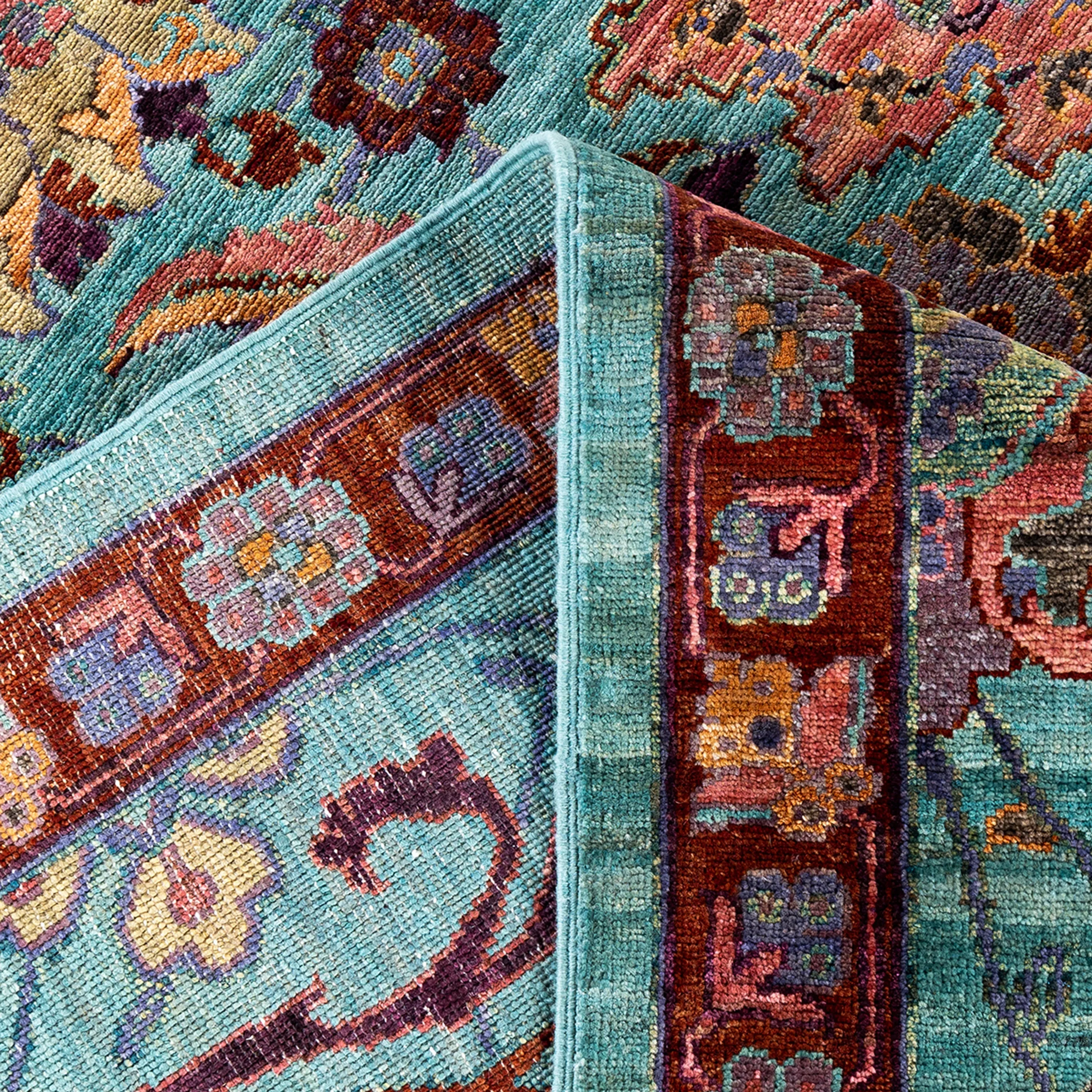 Blue Traditional Wool Rug - 8'10" x 12'2"