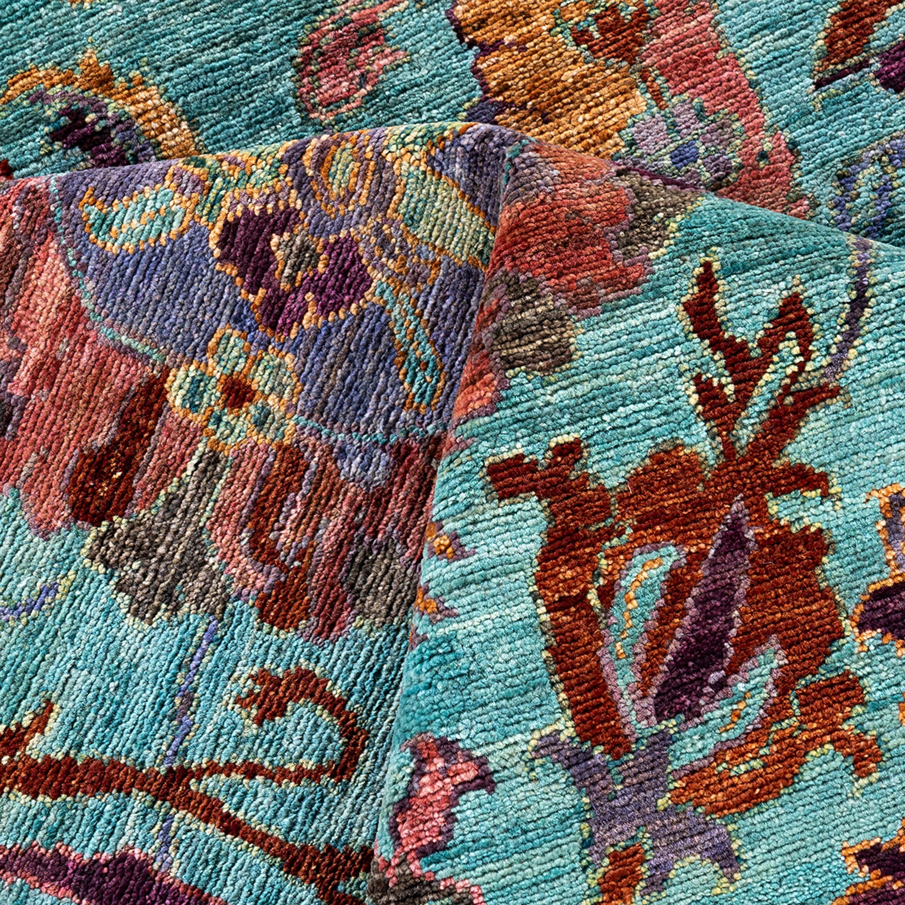 Blue Traditional Wool Rug - 8'10" x 12'2"