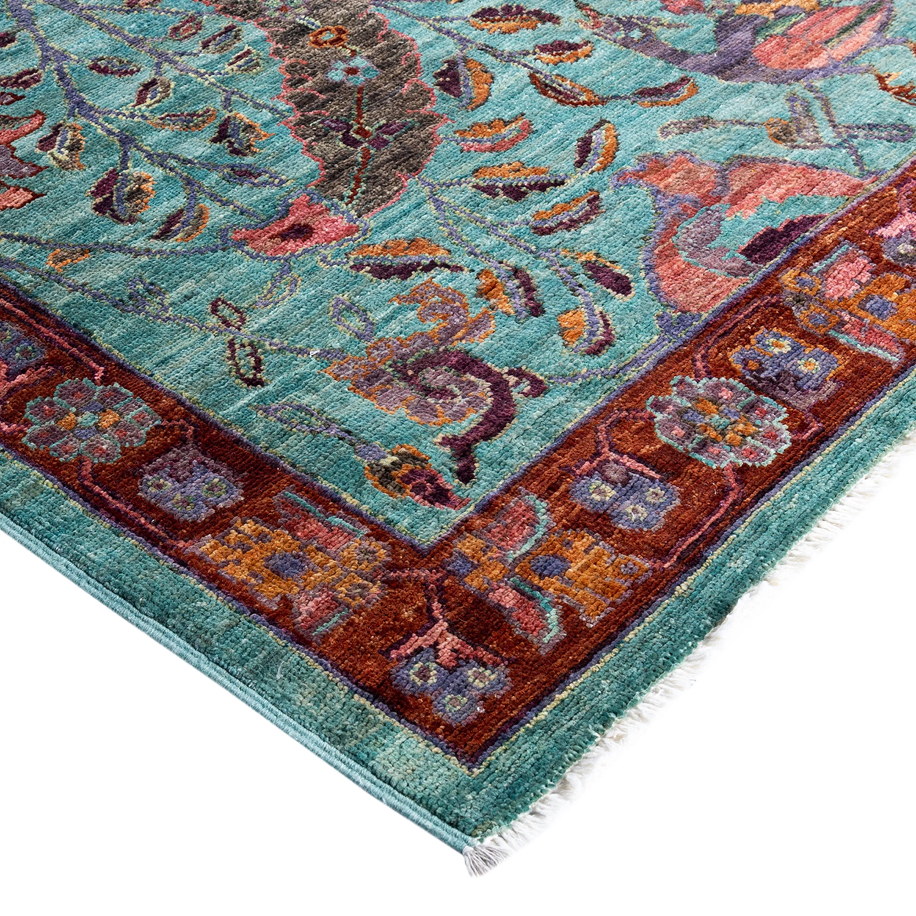 Blue Traditional Wool Rug - 8'10" x 12'2"