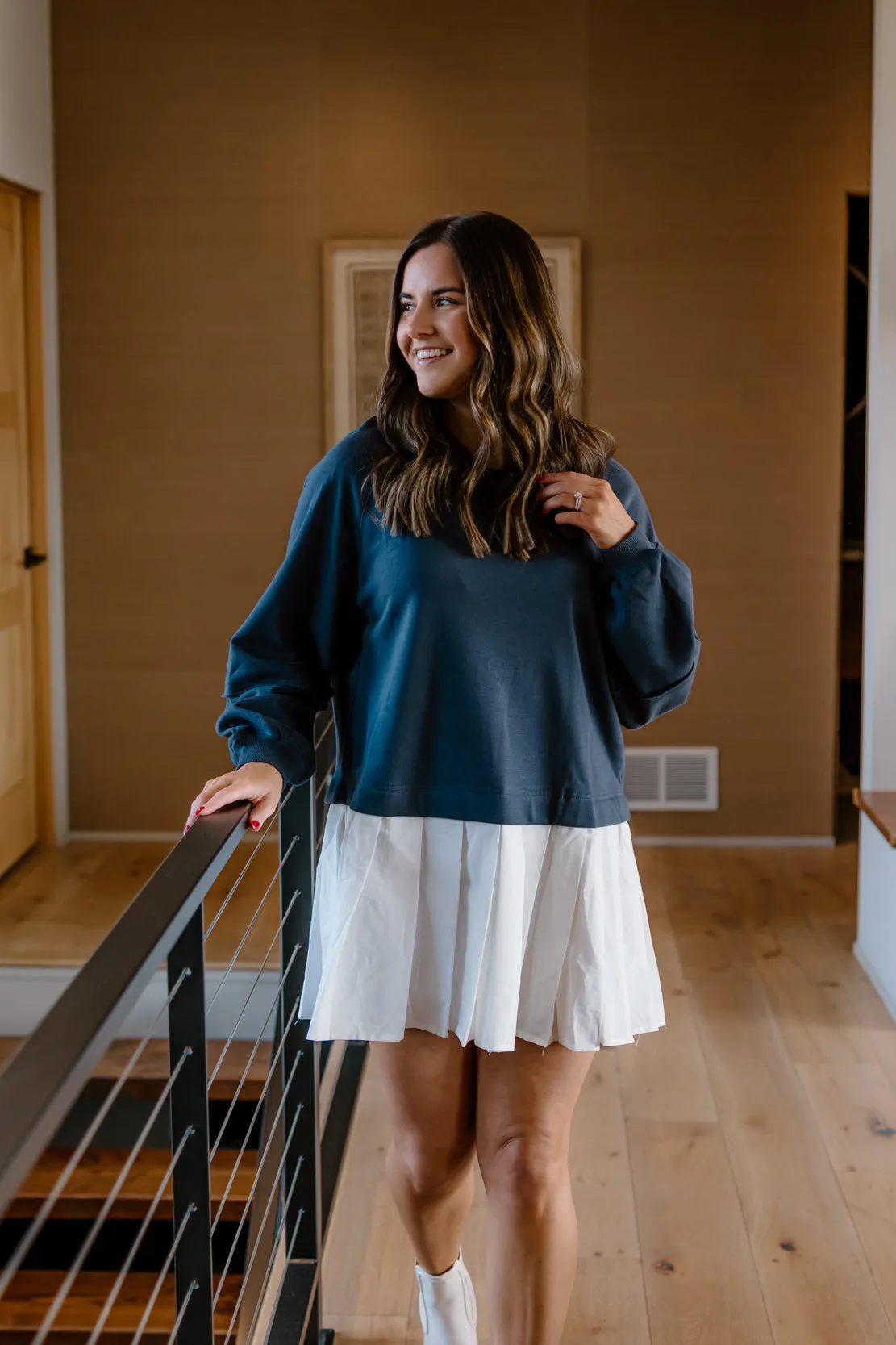 Brie Oversized Sweatshirt Dress | Midnight
