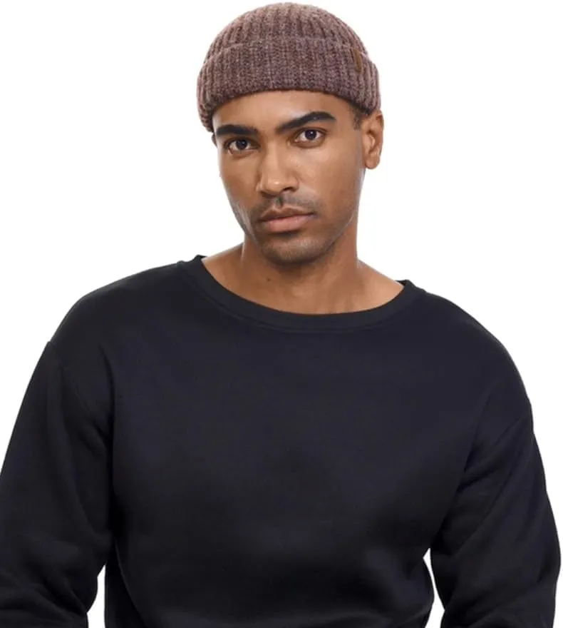 Chunky Wool Fisherman Short Beanie Hats Skull Cap for Men, Mens Thick Skater Streetwear Fishermans Beanie Daily Hat