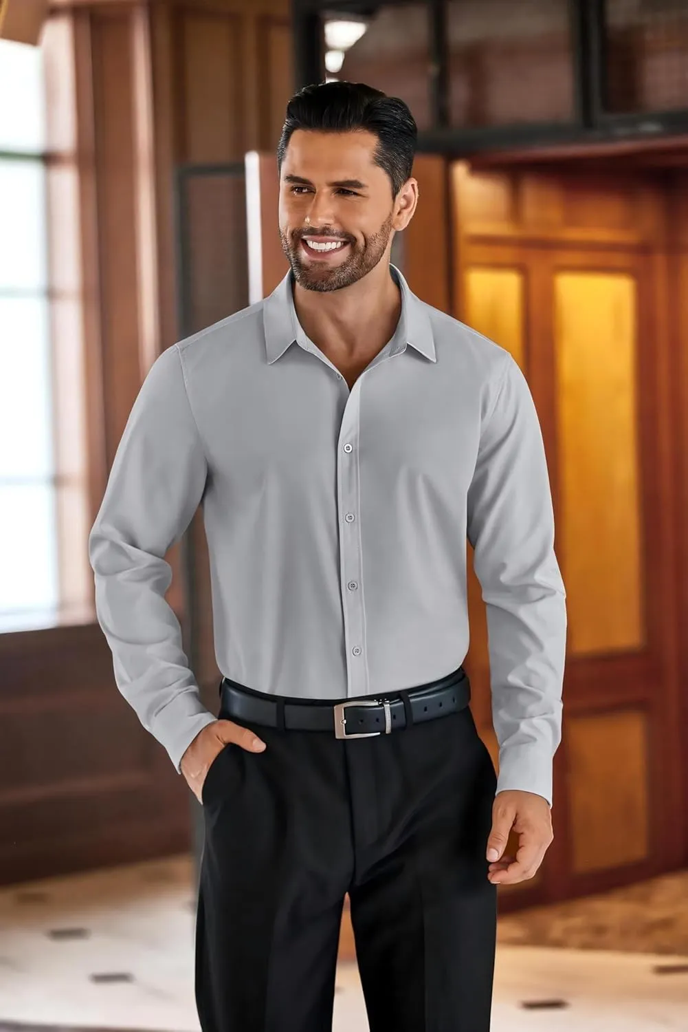 COOFANDY Men's Dress Shirts Long Sleeve Button Up Shirts Formal Business Shirt