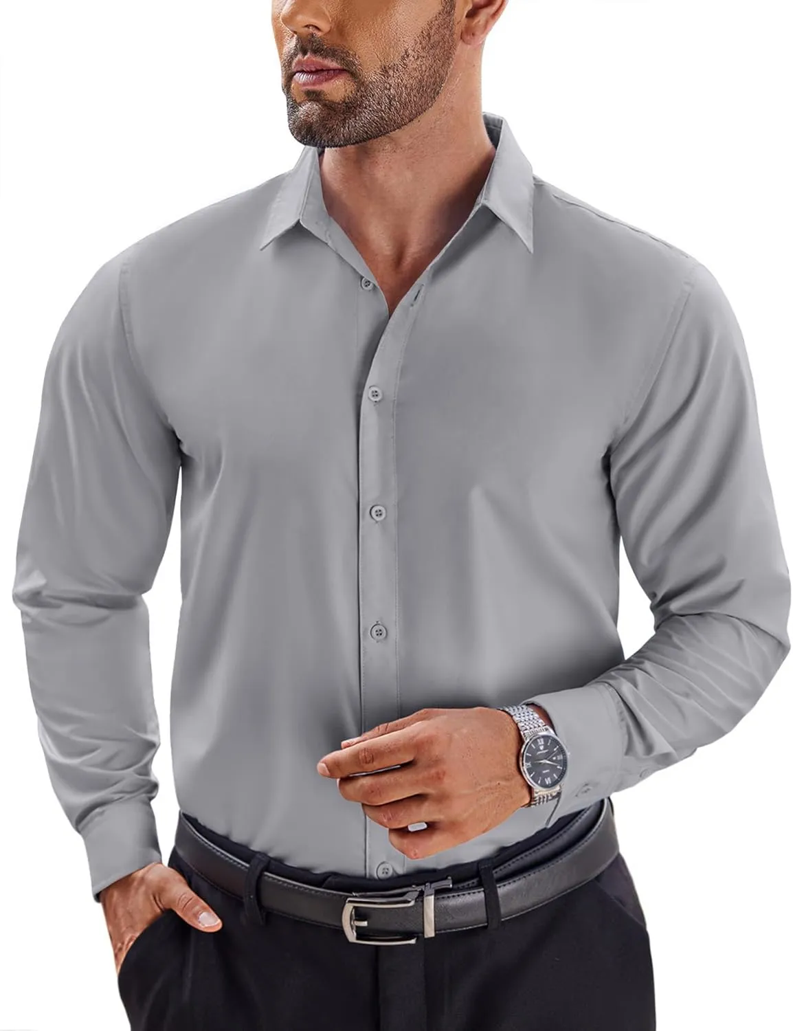 COOFANDY Men's Dress Shirts Long Sleeve Button Up Shirts Formal Business Shirt