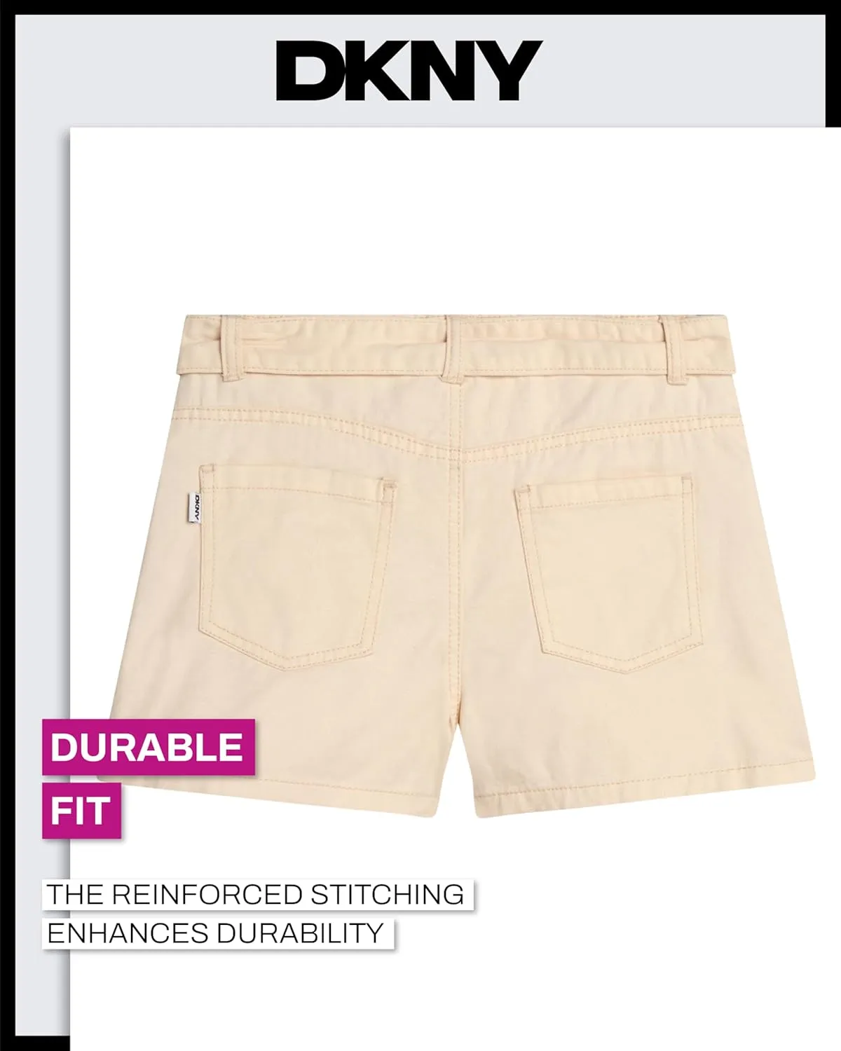 DKNY Girls' Denim Skort - High-Waisted Casual Everyday Mini Skort Skirts for Girls with Pockets (Sizes: 7-16)