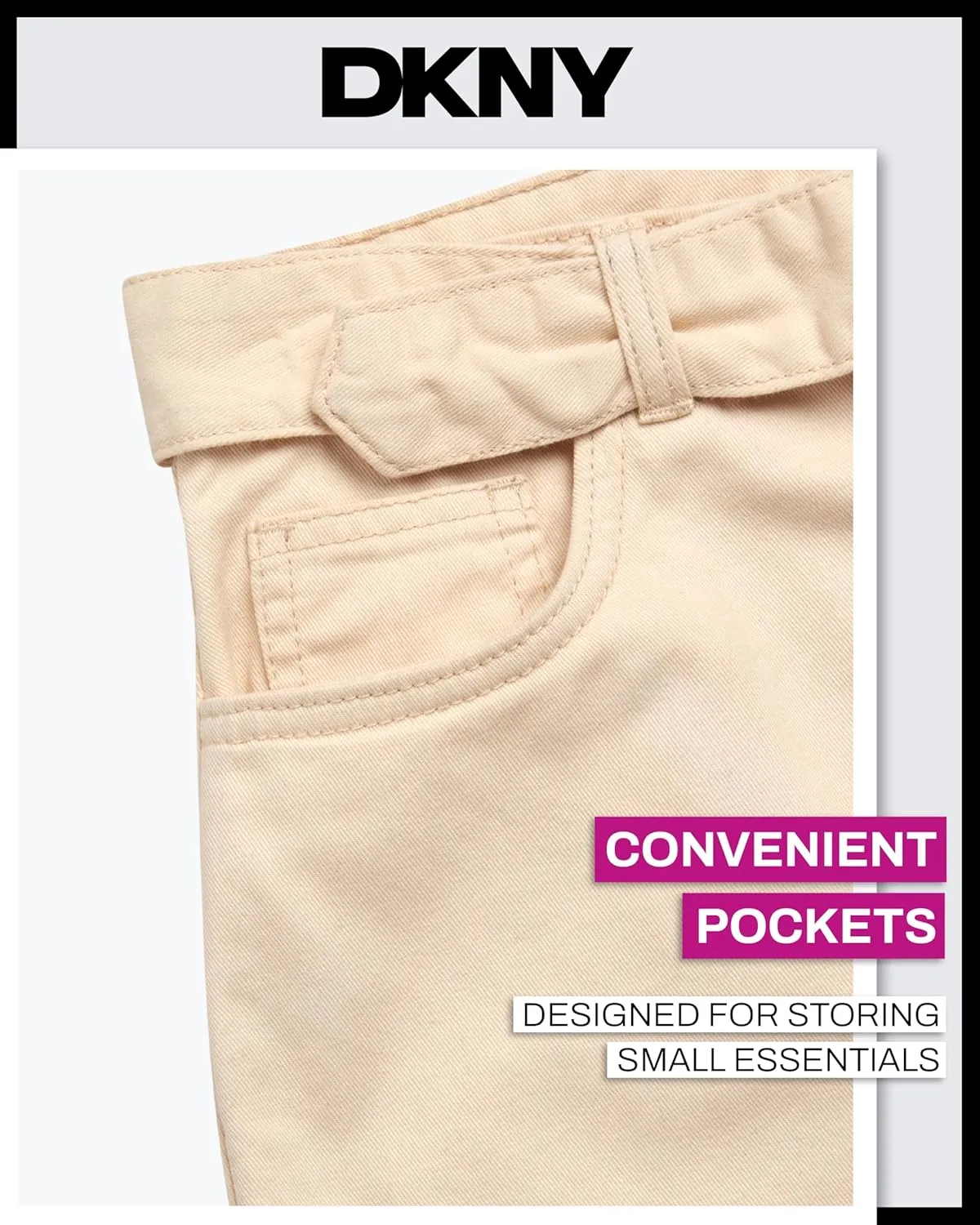 DKNY Girls' Denim Skort - High-Waisted Casual Everyday Mini Skort Skirts for Girls with Pockets (Sizes: 7-16)