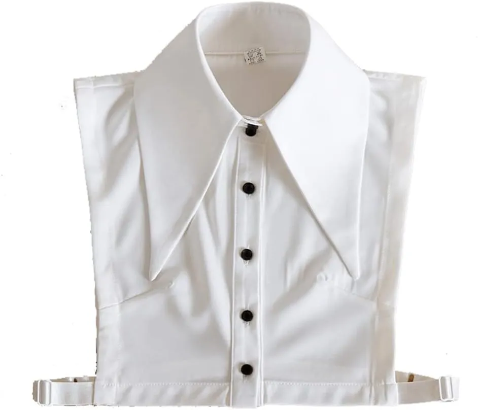 DNLKWGO White Dickey Collar Half Shirt - Detachable False Collar Blouse for Women