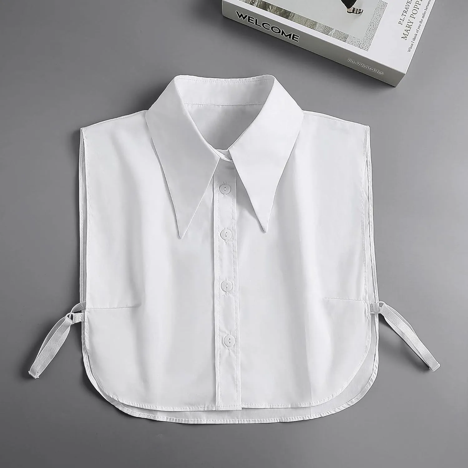 DNLKWGO White Dickey Collar Half Shirt - Detachable False Collar Blouse for Women