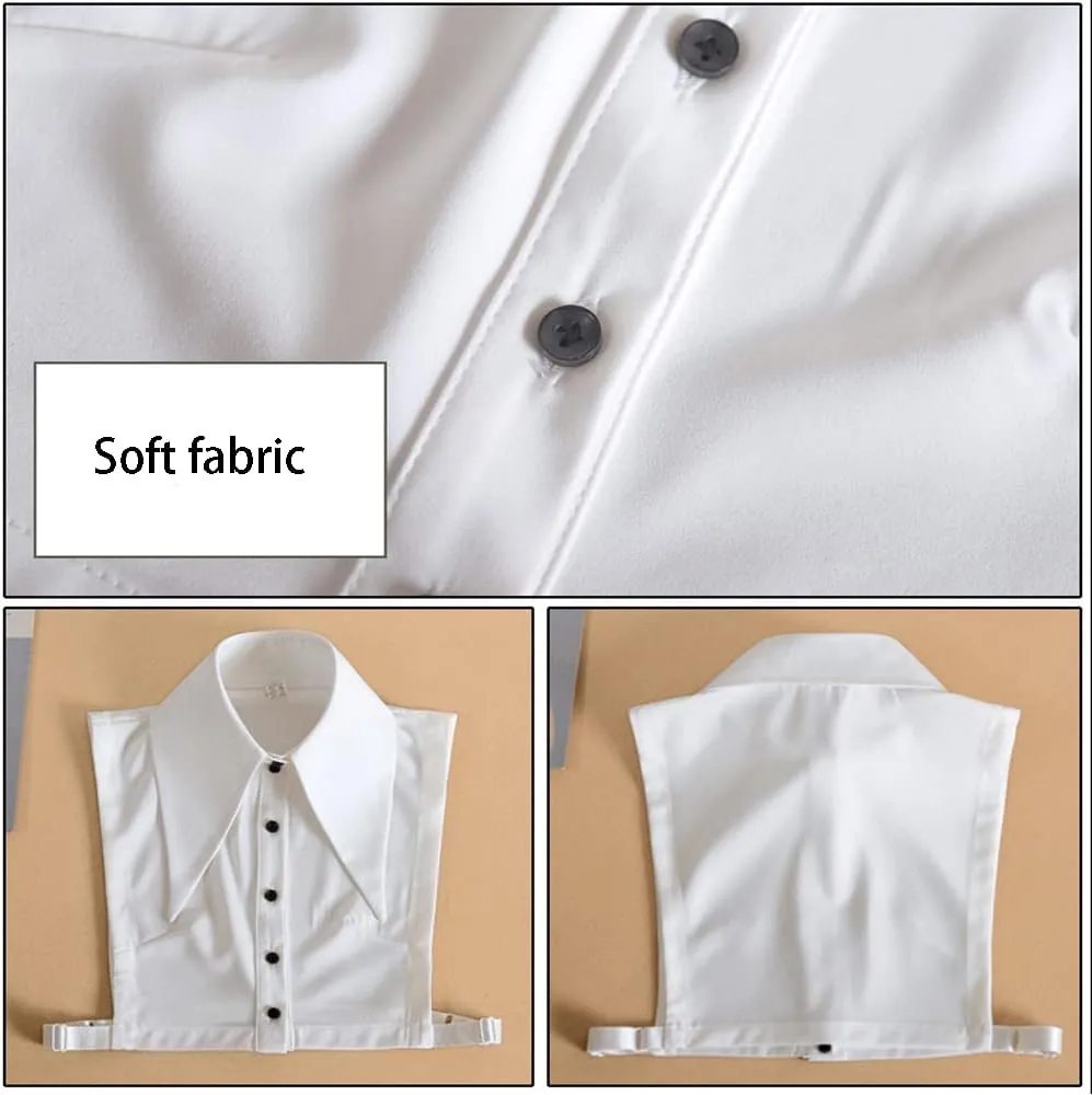 DNLKWGO White Dickey Collar Half Shirt - Detachable False Collar Blouse for Women