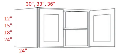 EB10-3324X24 Elegant White Assembled 33x24x24 Wall Cabinet