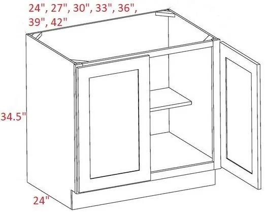 EB10-B30-FH Elegant White Assembled 30" Base Cabinet