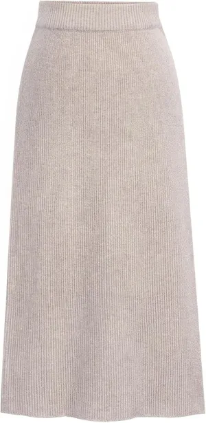 ebossy Women's Winter Warm High Waist Side Slit Wool Blend Long Skirts Rib Knit Stretchy Bodycon Pencil Skirt