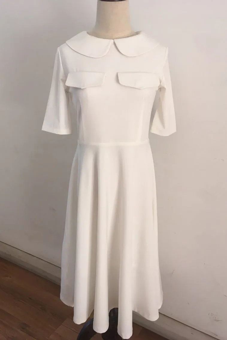 Elegant White Kate Middleton Cocktail Dress