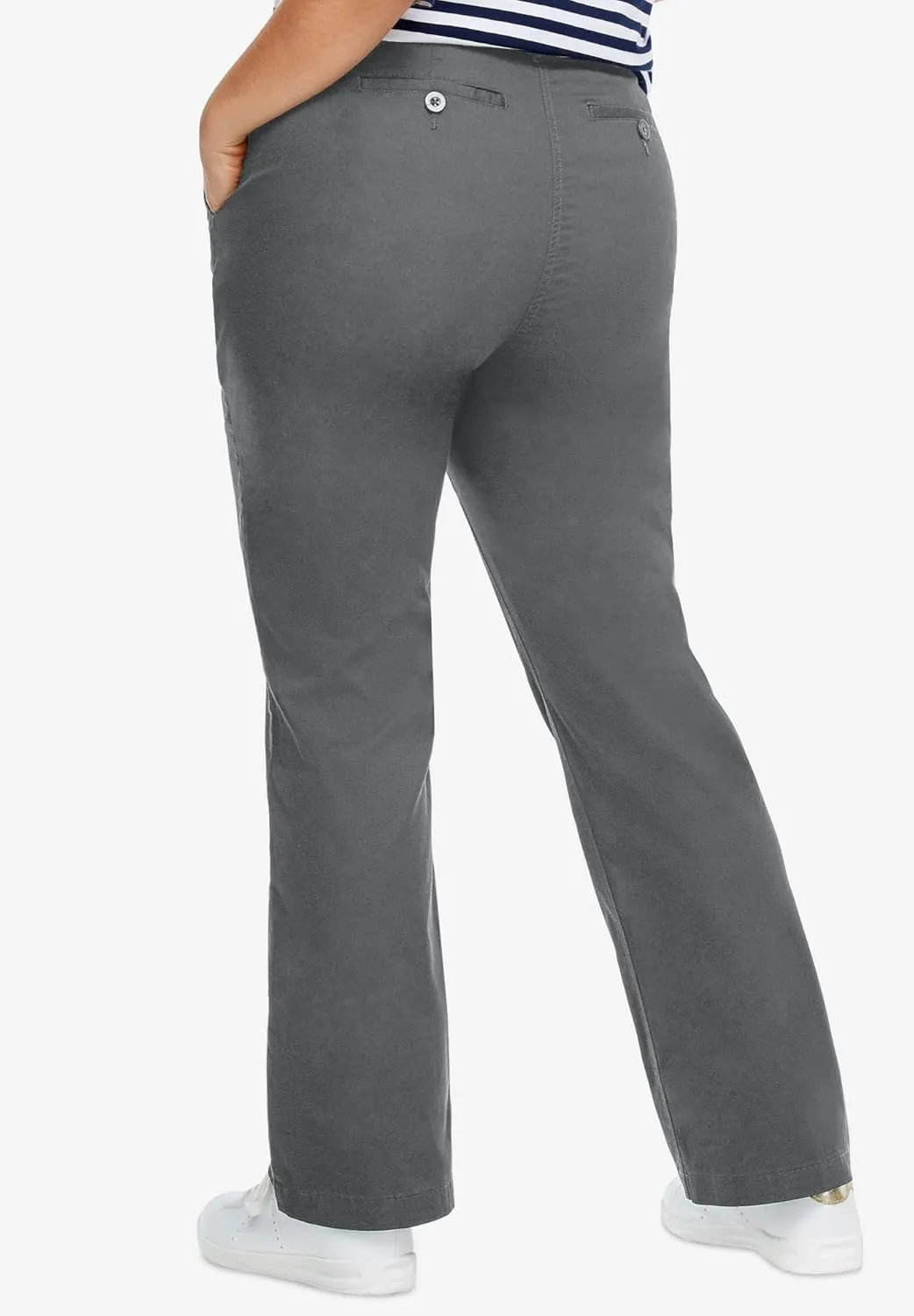 ellos Women's Plus Size Classic Stretch Chino