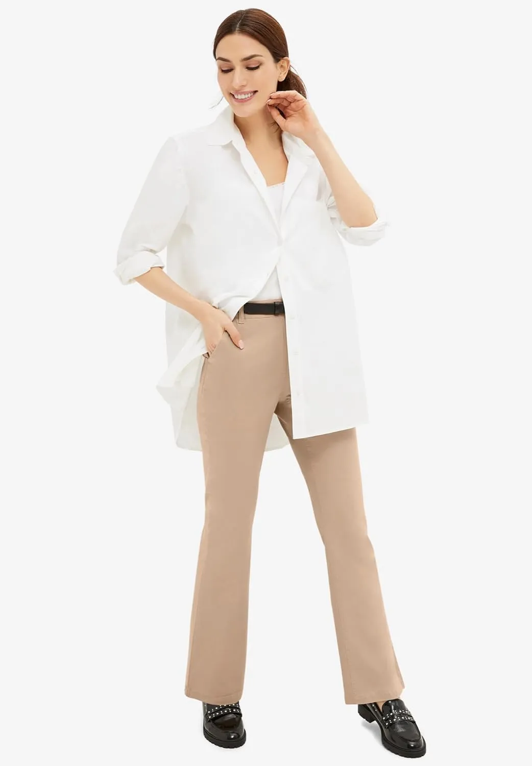 ellos Women's Plus Size Classic Stretch Chino