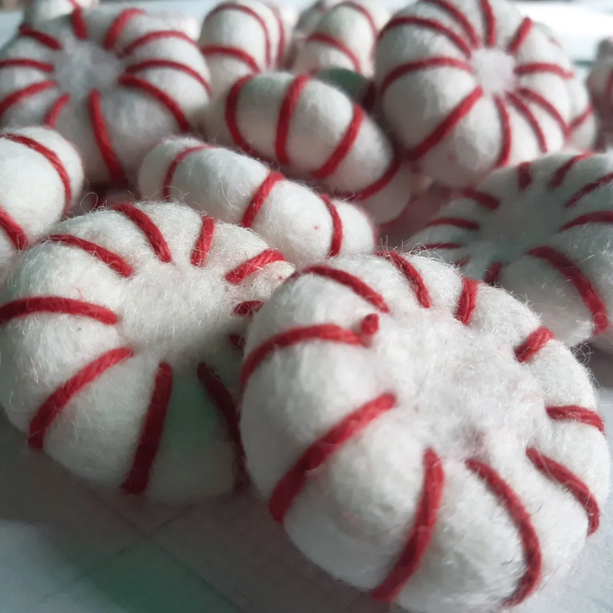 Felt Peppermint Candy Disk White