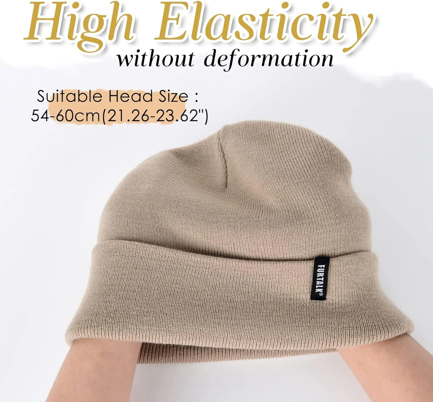 FURTALK 3 Pack Beanie for Men Women Unisex Cuffed Thick Knitted Unisex Winter Hat Skull Cap