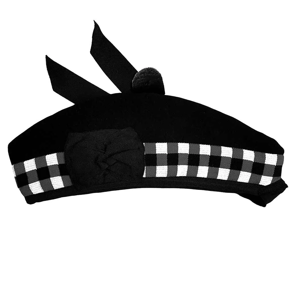 Glengarry Hat Black & White Diced