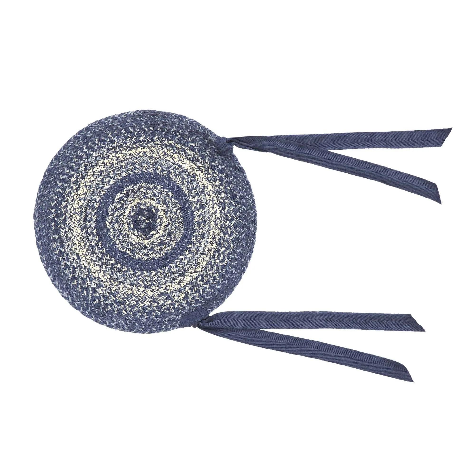 Great Falls Blue Braided Chair Pad 15" Default