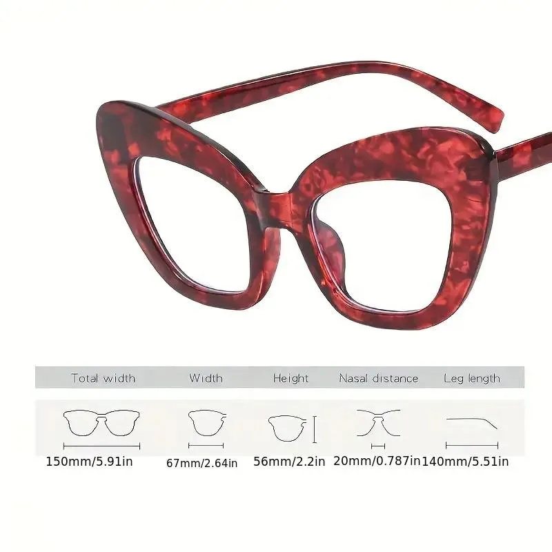 Hot Girls Blue Light Protection Oversized Cat Eye Sunglasses