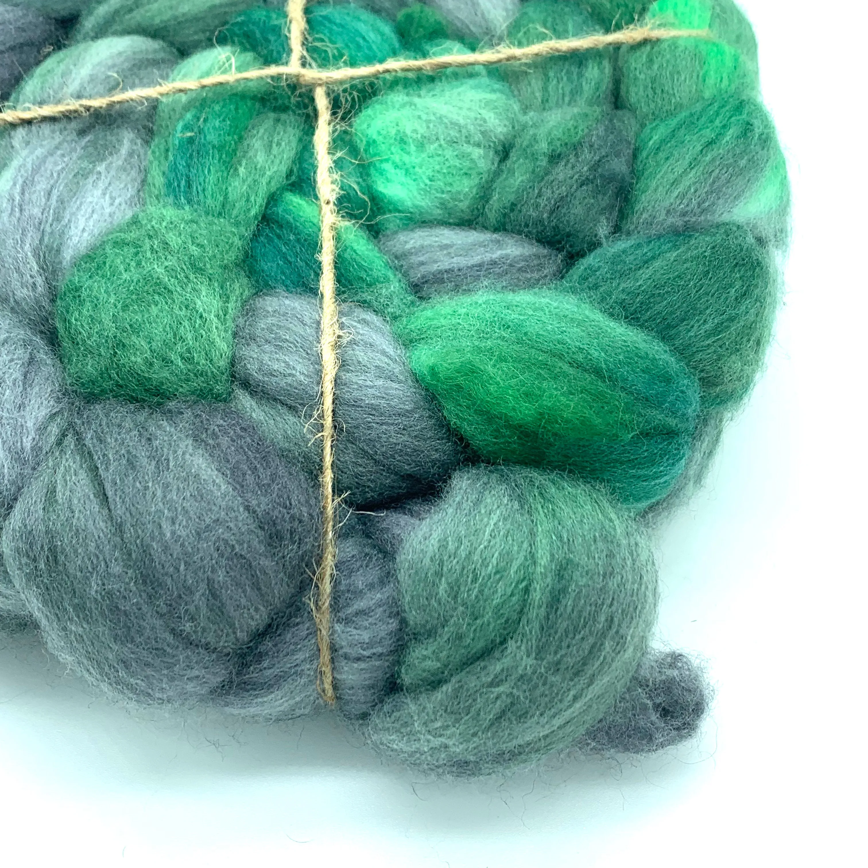 Laurelhurst Roving 4oz: Emerald City ~ Superfine Merino, Silk, Yak