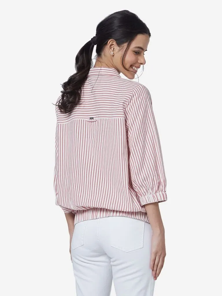LOV Pink Striped Lulu Casual Shirt