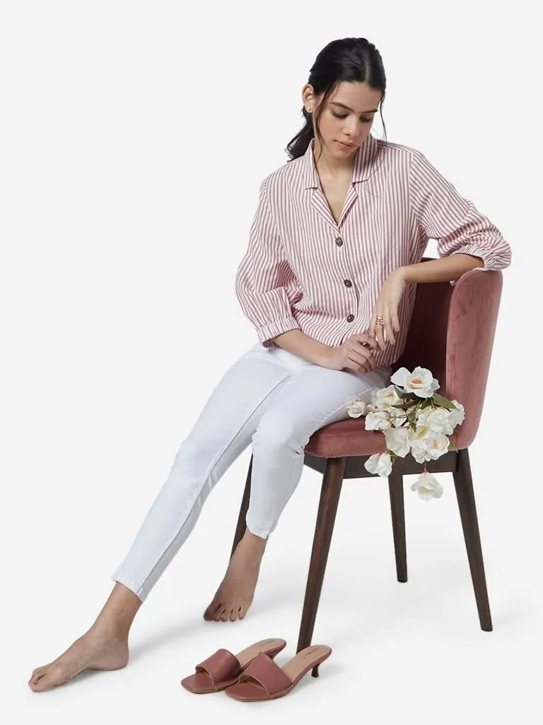 LOV Pink Striped Lulu Casual Shirt