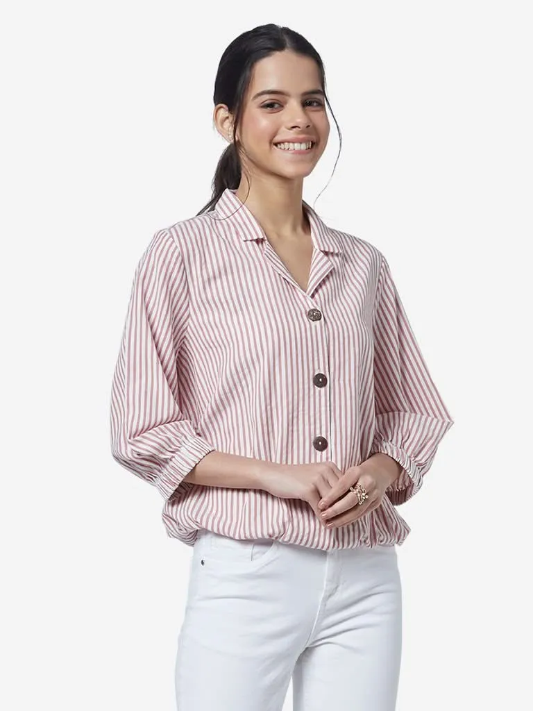 LOV Pink Striped Lulu Casual Shirt