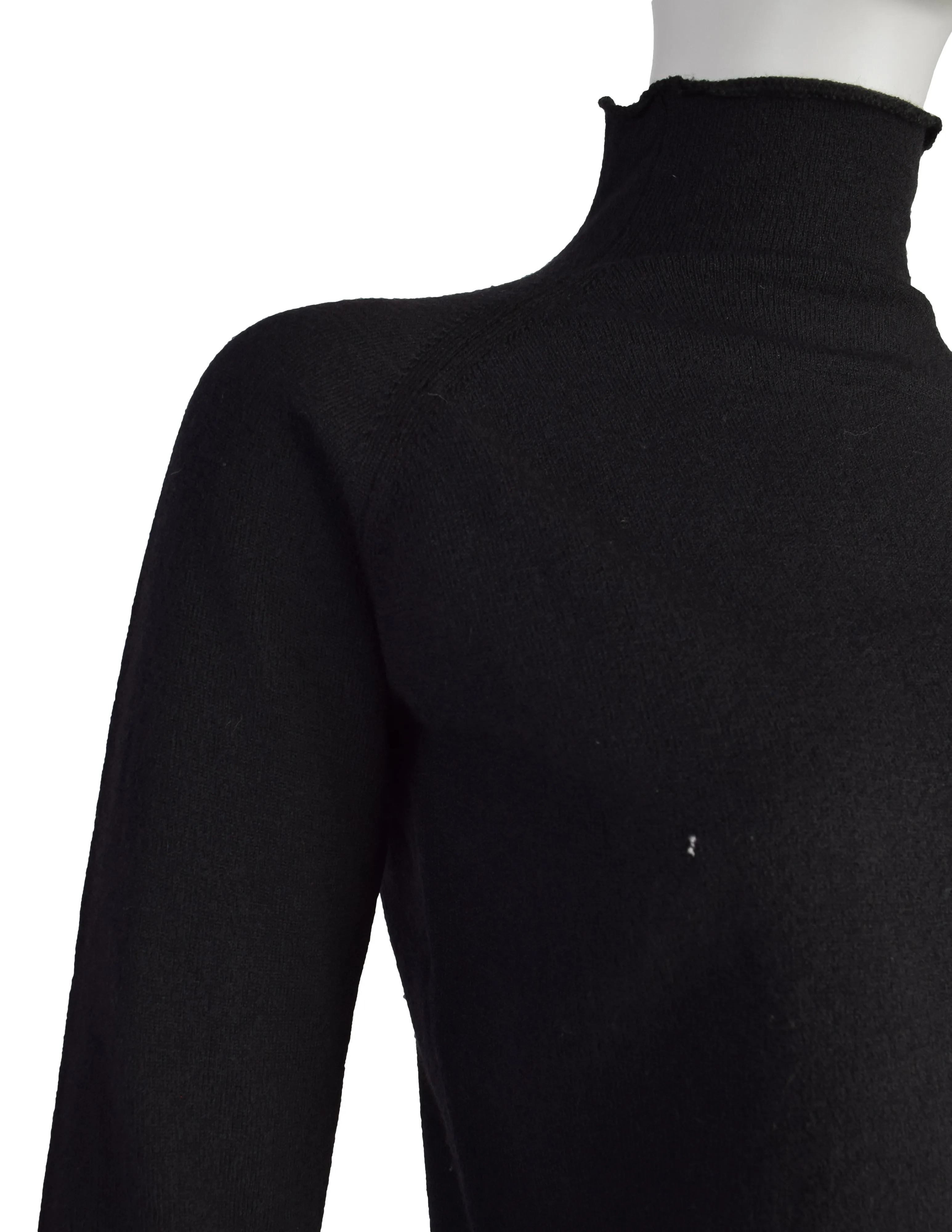 Maison Martin Margiela Vintage 1990s Black Distressed Wool Sweater