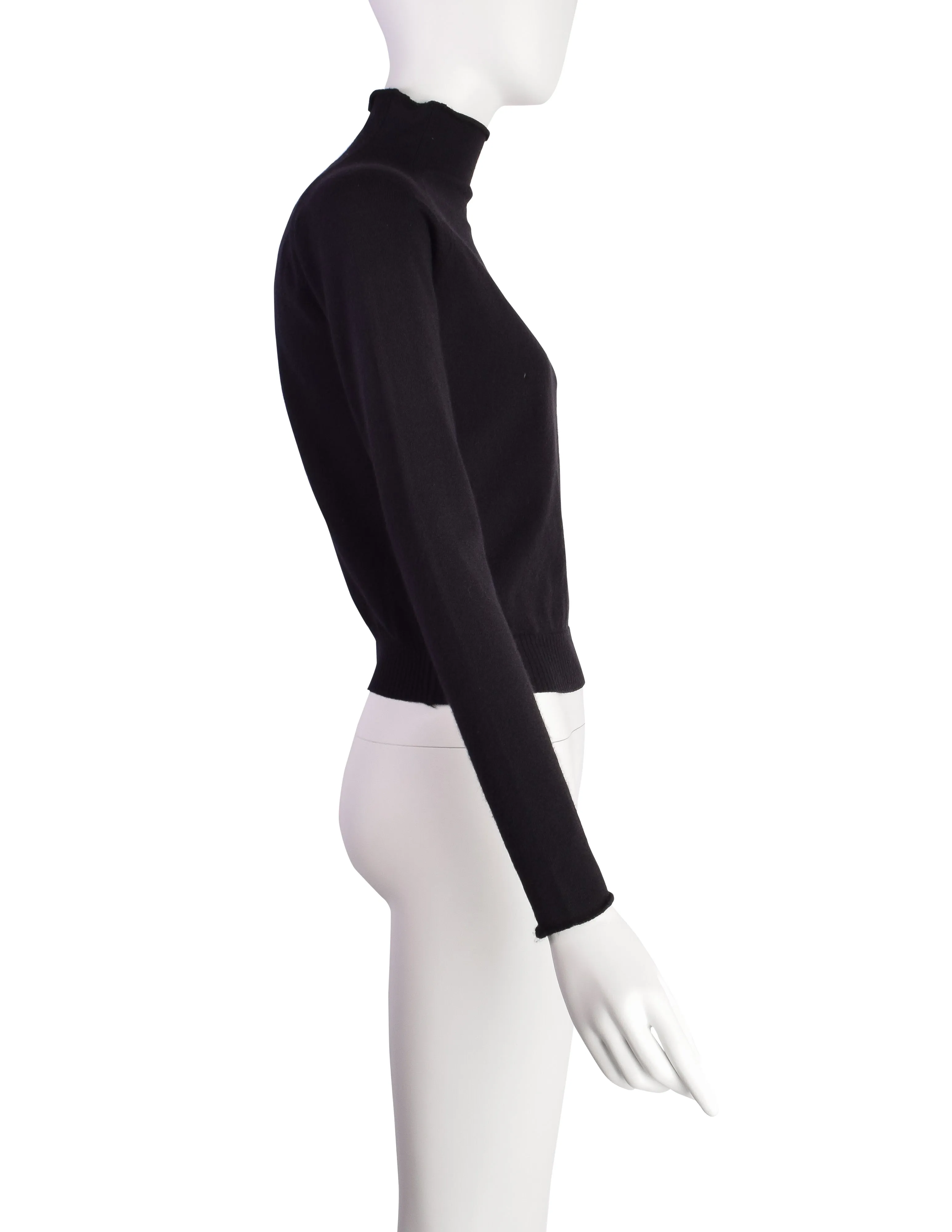 Maison Martin Margiela Vintage 1990s Black Distressed Wool Sweater