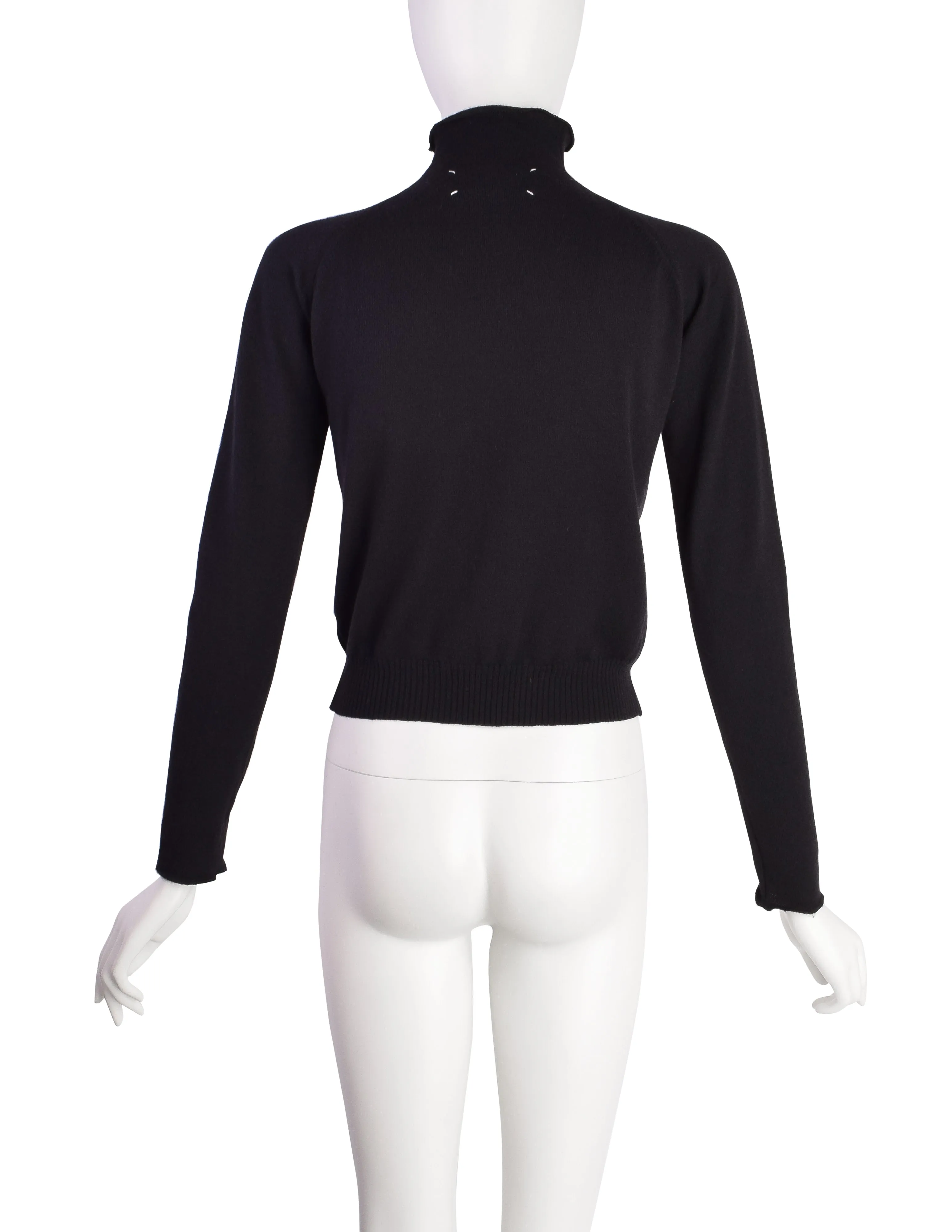 Maison Martin Margiela Vintage 1990s Black Distressed Wool Sweater