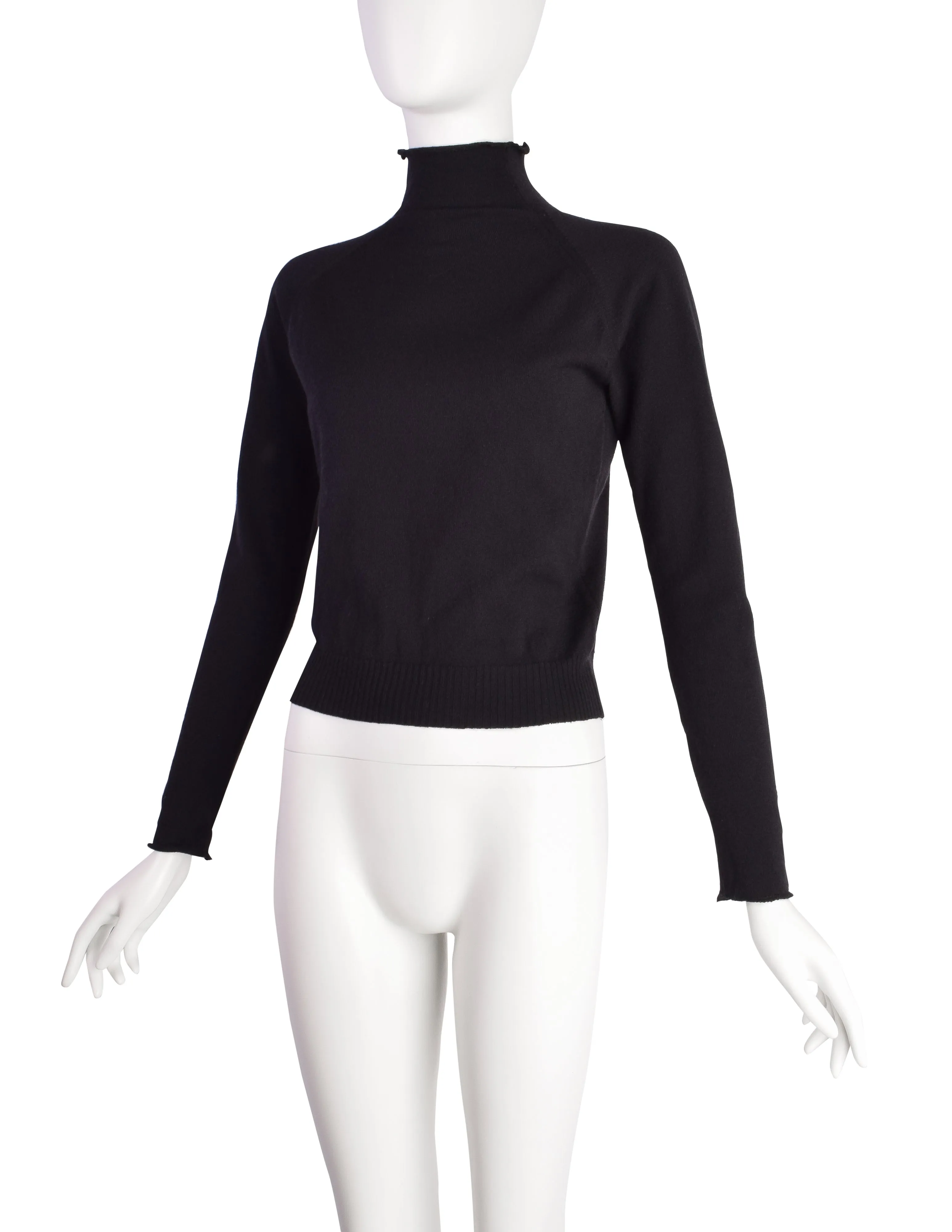 Maison Martin Margiela Vintage 1990s Black Distressed Wool Sweater
