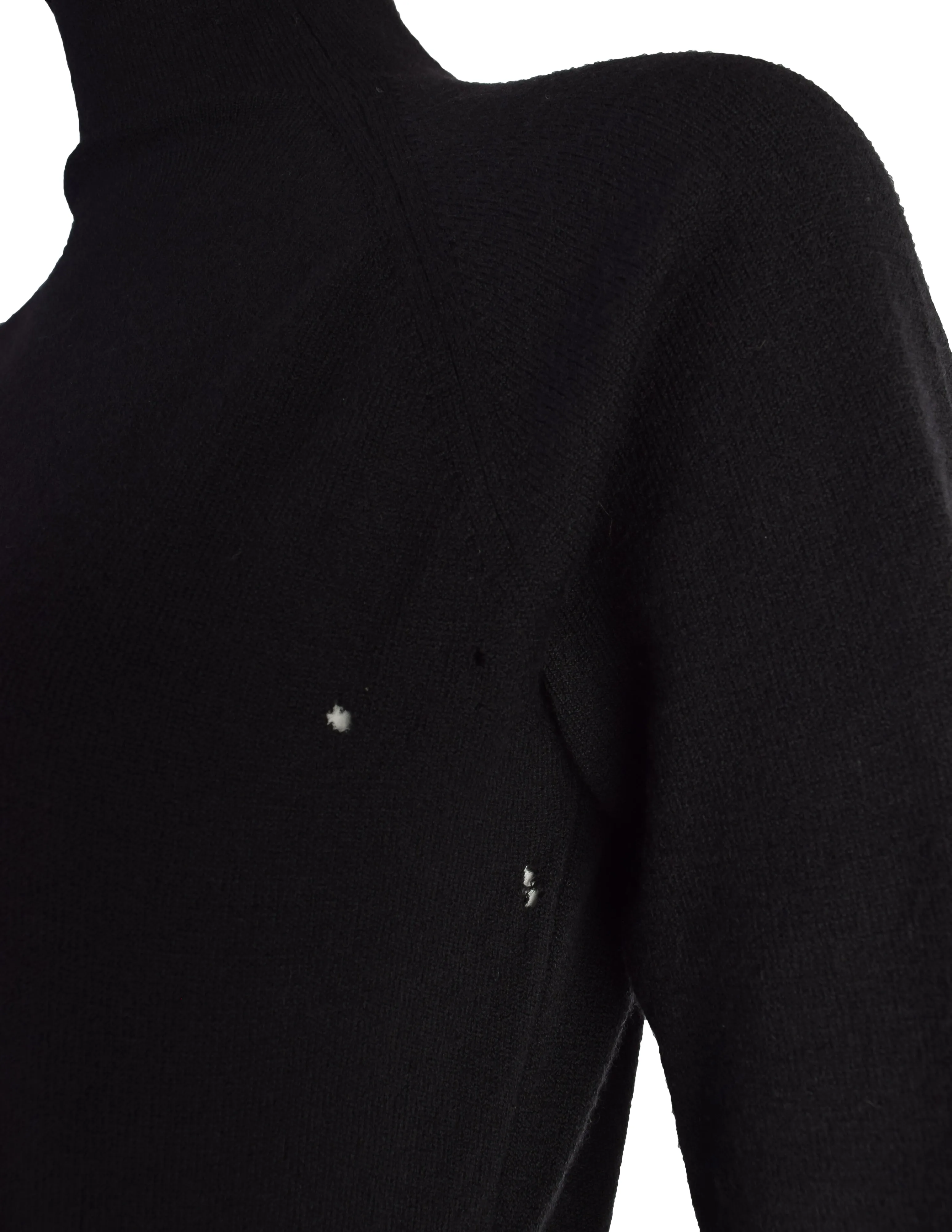 Maison Martin Margiela Vintage 1990s Black Distressed Wool Sweater