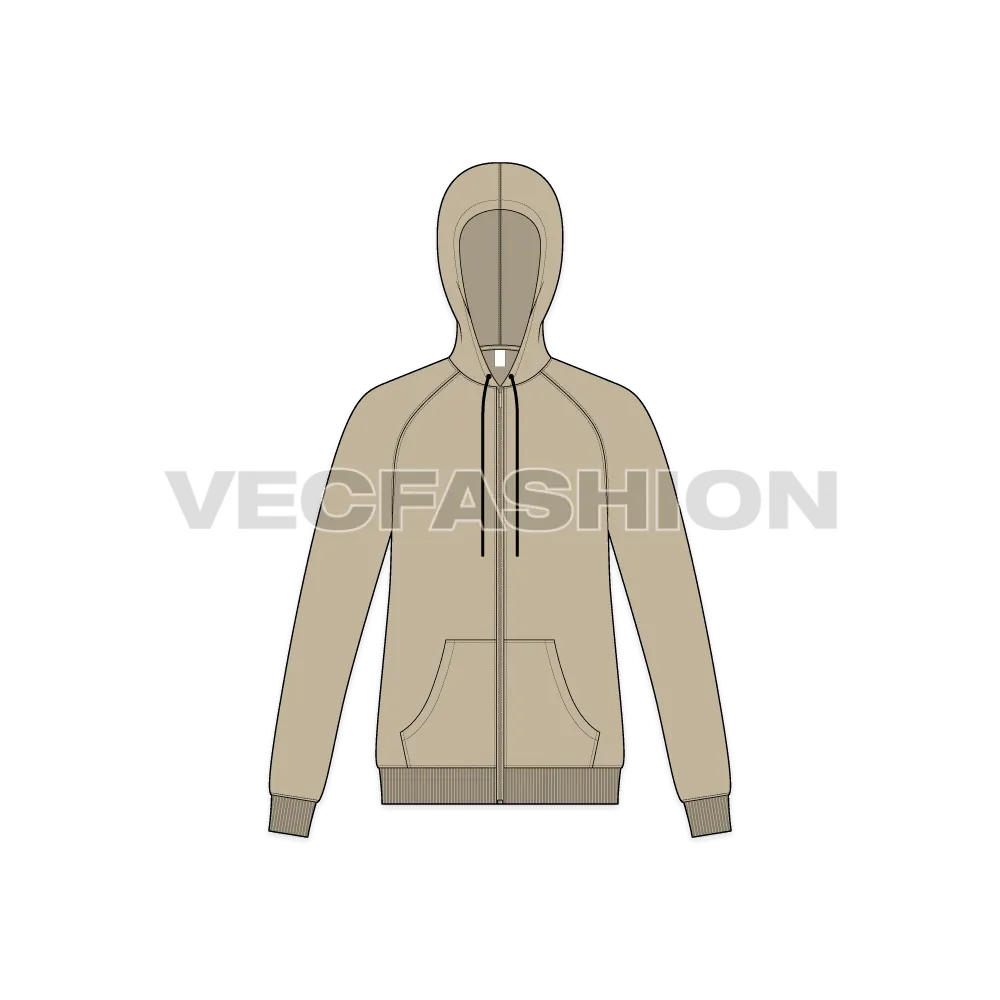 Men's Slim Fit Raglan Sleeved Hoodie
