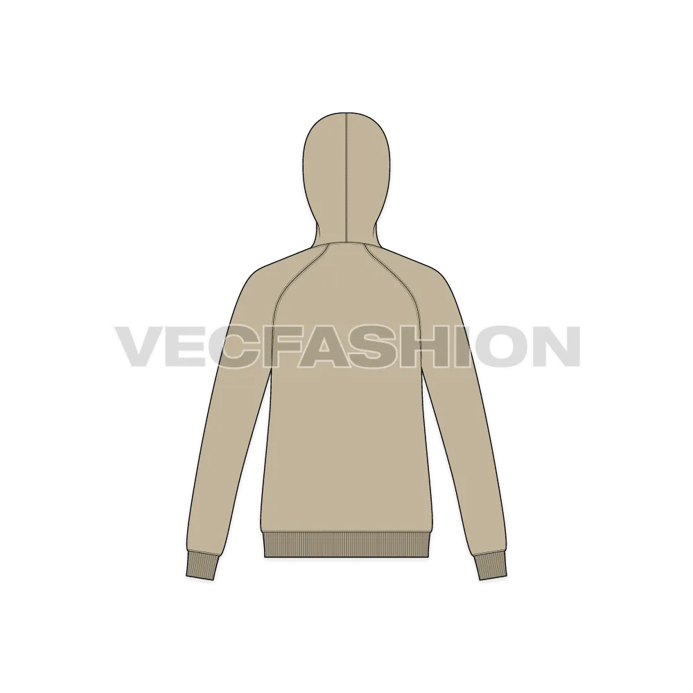 Men's Slim Fit Raglan Sleeved Hoodie
