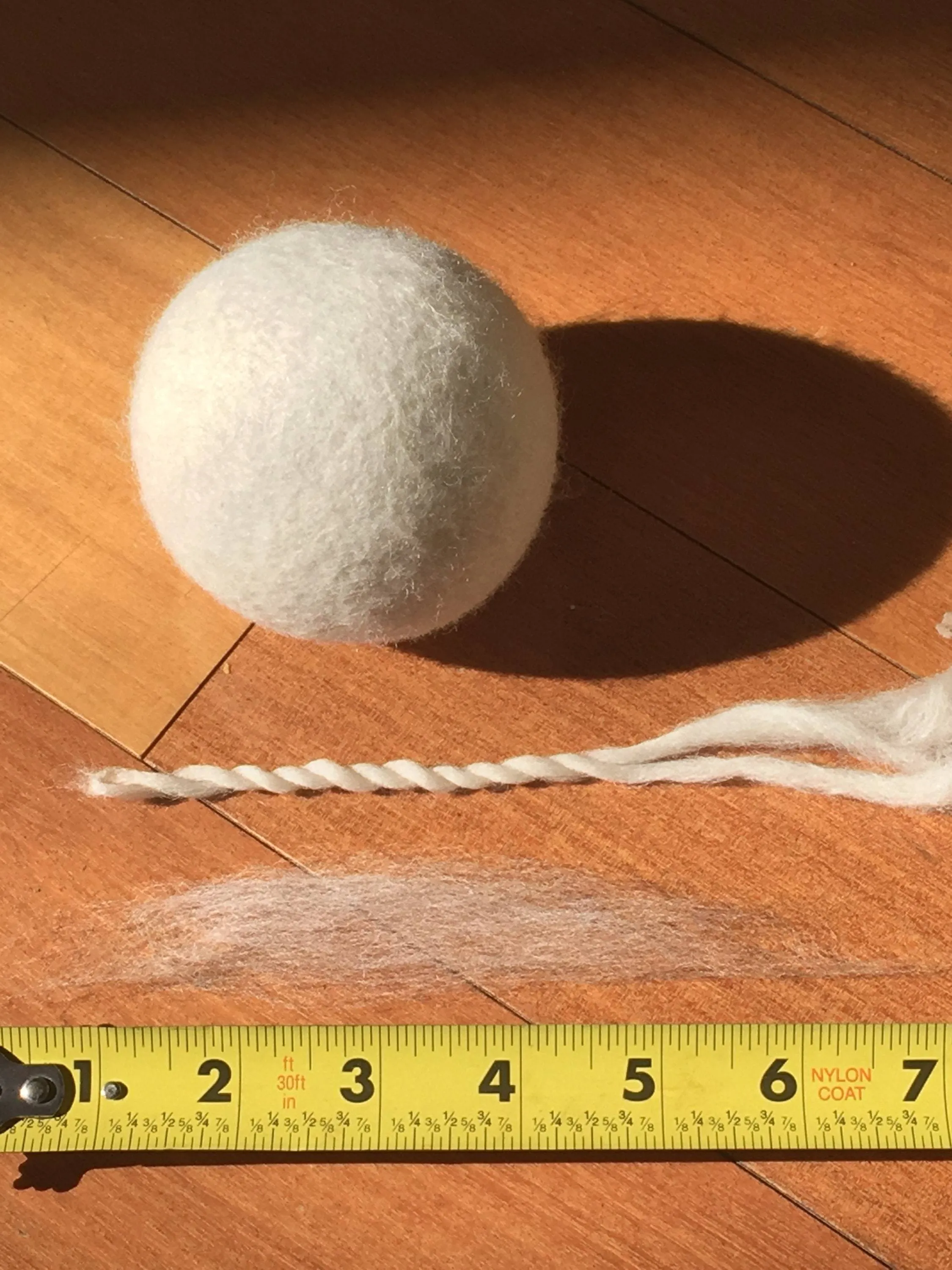 Natural White Wool Roving