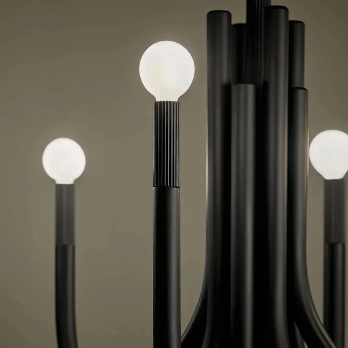 Odensa 46 in. 8 Lights Chandelier Black Finish