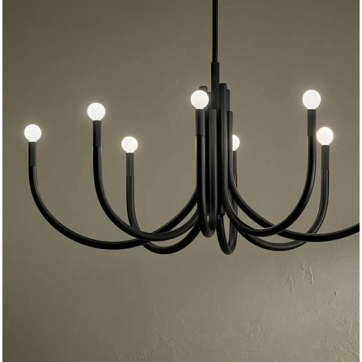 Odensa 46 in. 8 Lights Chandelier Black Finish