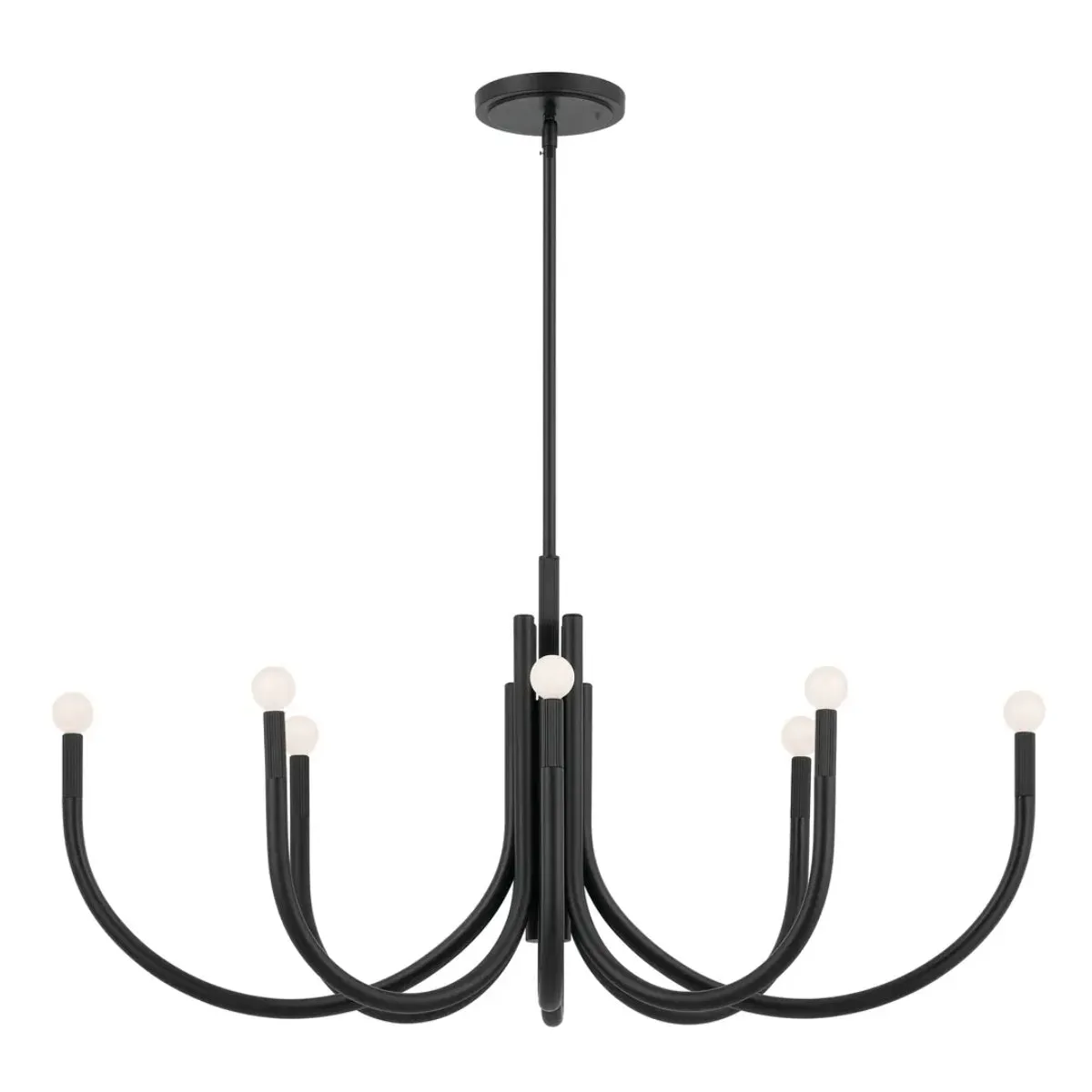 Odensa 46 in. 8 Lights Chandelier Black Finish