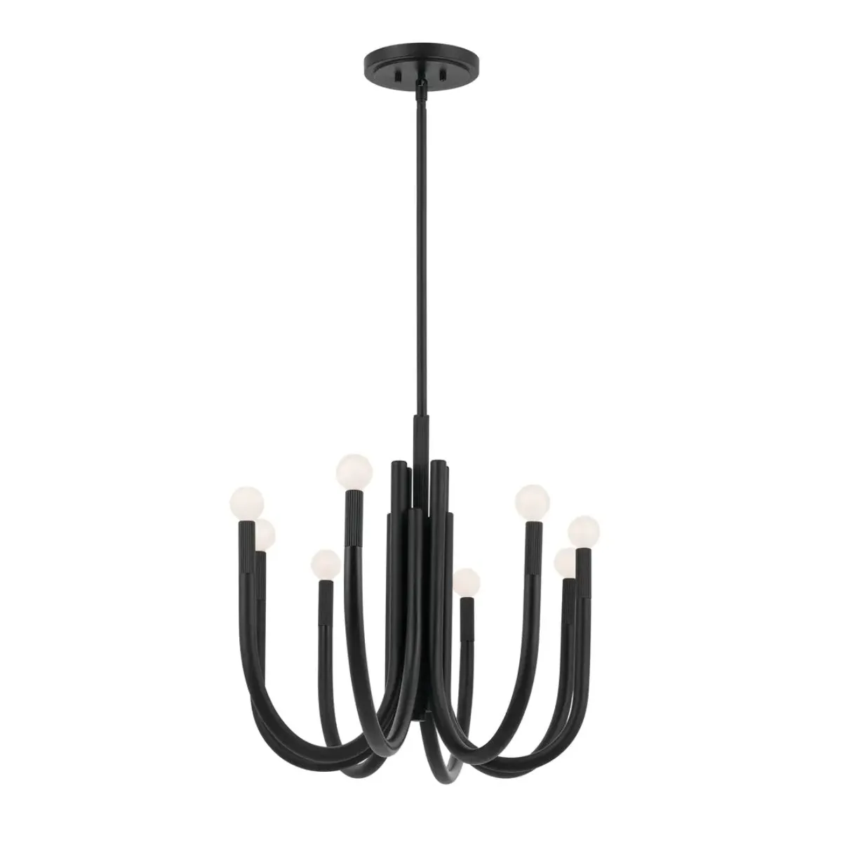 Odensa 46 in. 8 Lights Chandelier Black Finish