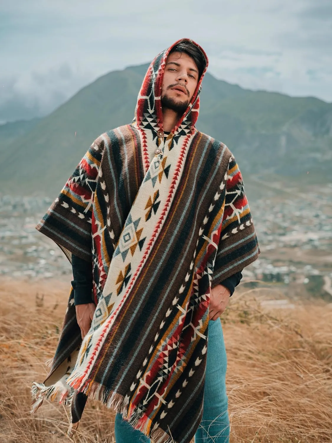 Poncho for men - Alpaca wool - Clint Eastwood - Daryl Dixon - Men Poncho - Handamade products - Cowboy Serape Shawl
