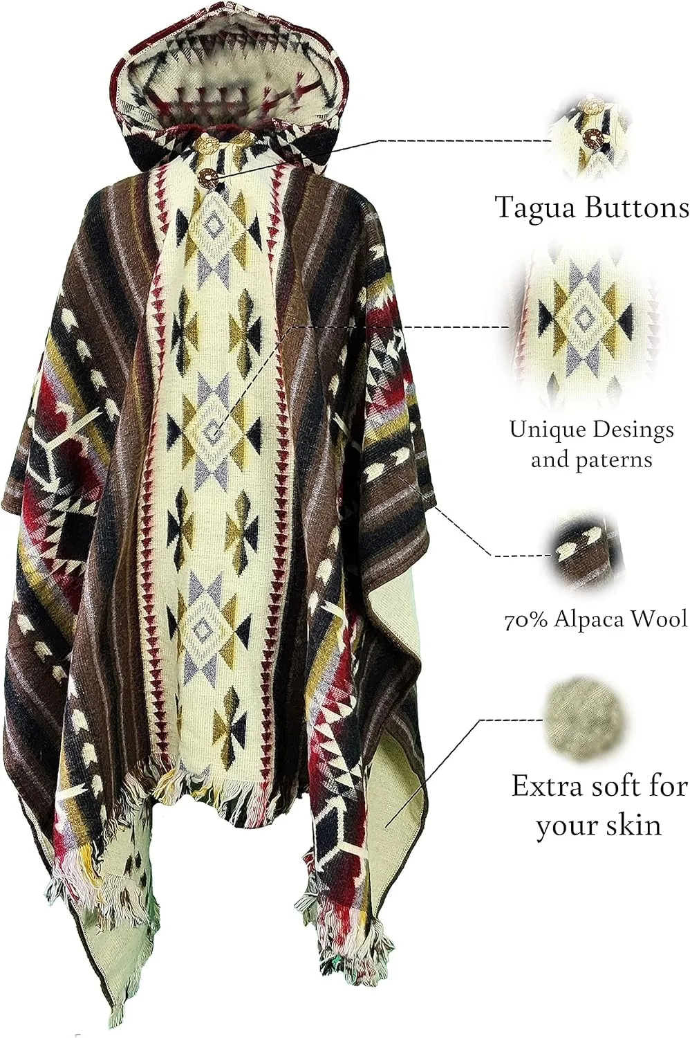 Poncho for men - Alpaca wool - Clint Eastwood - Daryl Dixon - Men Poncho - Handamade products - Cowboy Serape Shawl