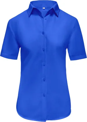 Ruisin Super Soft Wrinkle Resistant Womens Plain Button Down Shirts for Women Short/Long Sleeve Blouses Shirt Tops